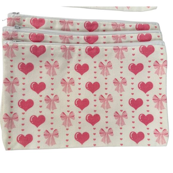Set of 10 Bows & Hearts zippered pouches - Picture 5 of 8